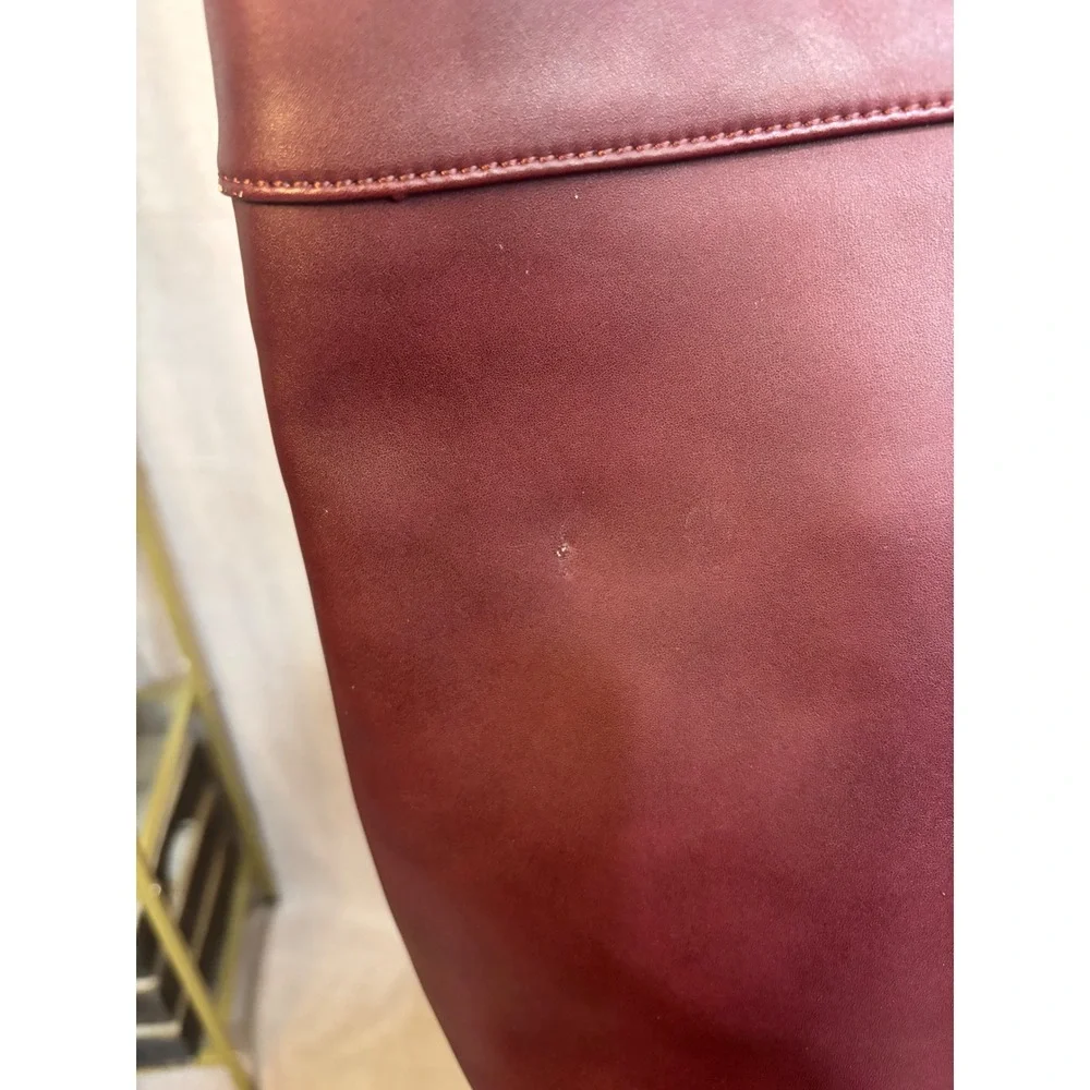Karl Lagerfeld Paris Burgundy Bow Tote‎ Bag Faux Leather Large Shoulder Bag